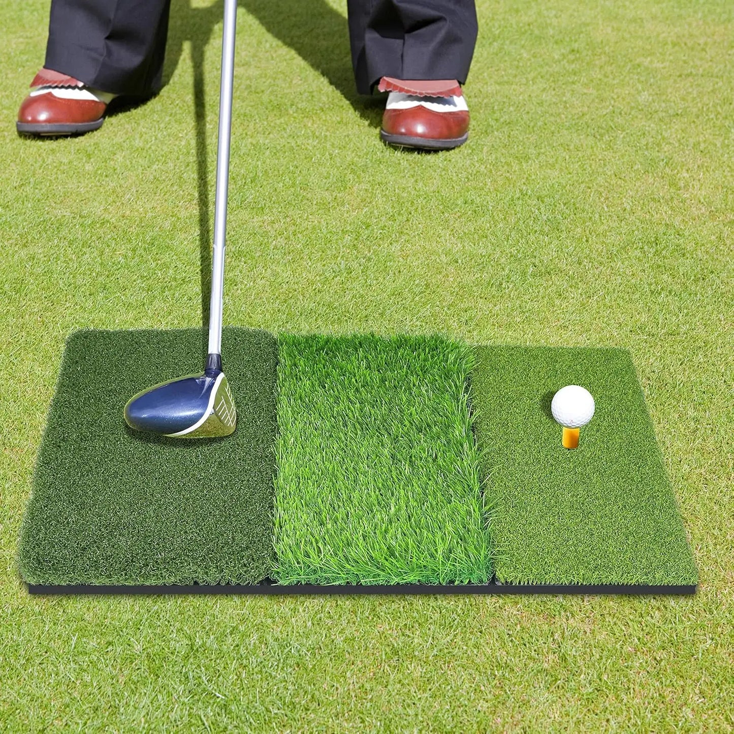 Golf Hitting Mat Thickened Practice Turf With Non-Slip Rubber Back