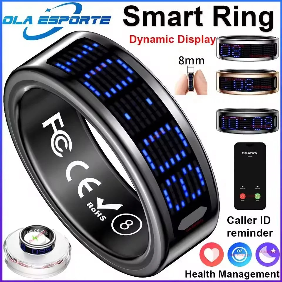 Smart Ring With LED Screen Caller ID And Fitness Features
