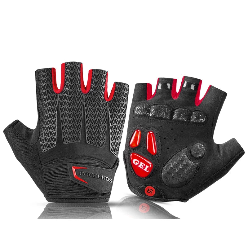 ROCKBROS Half Finger Cycling Gloves Anti Slip Gel Pad Breathable