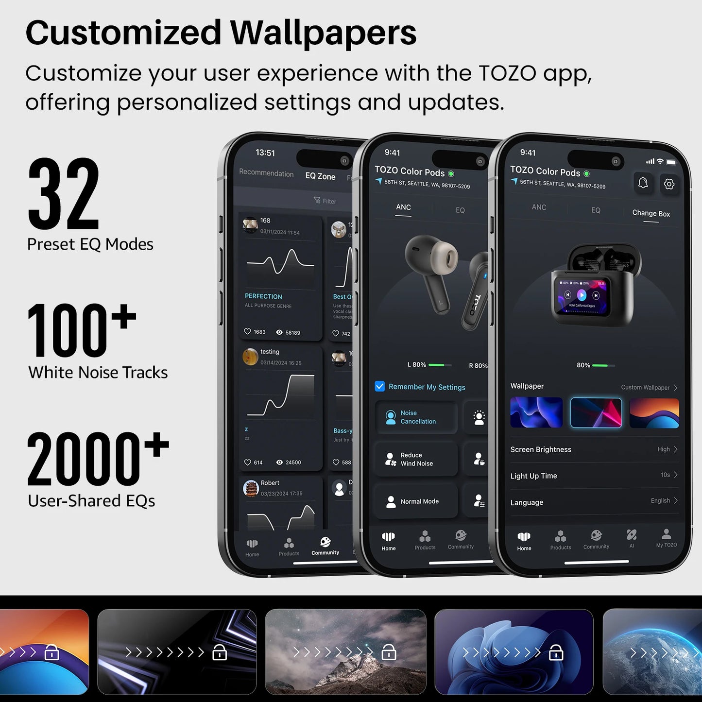 TOZO Pods AI Translate Earbuds Bluetooth 5.4 Noise Canceling