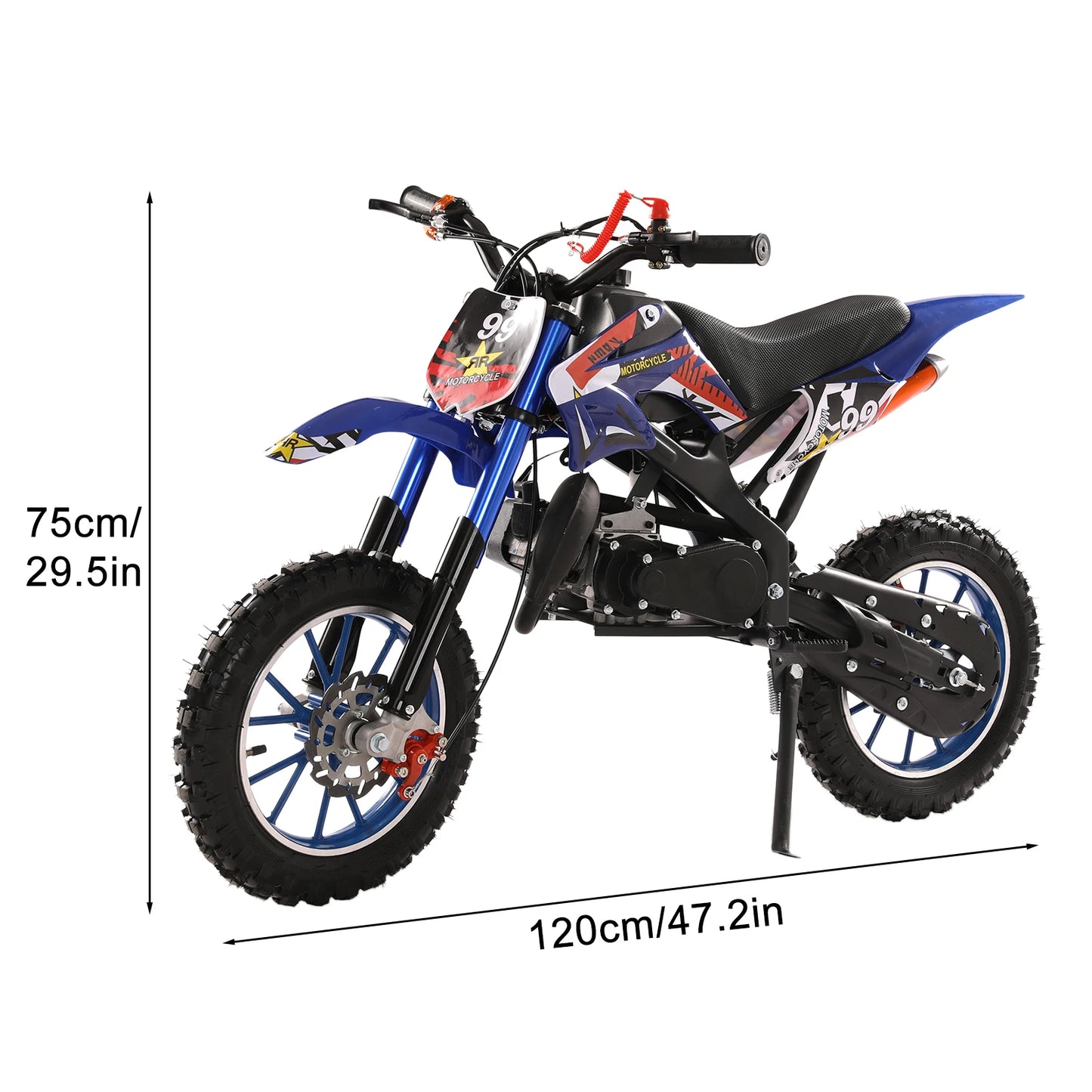 49cc 2-Stroke Dirt Bike Off Road Mini Motorcycle Disc Brakes