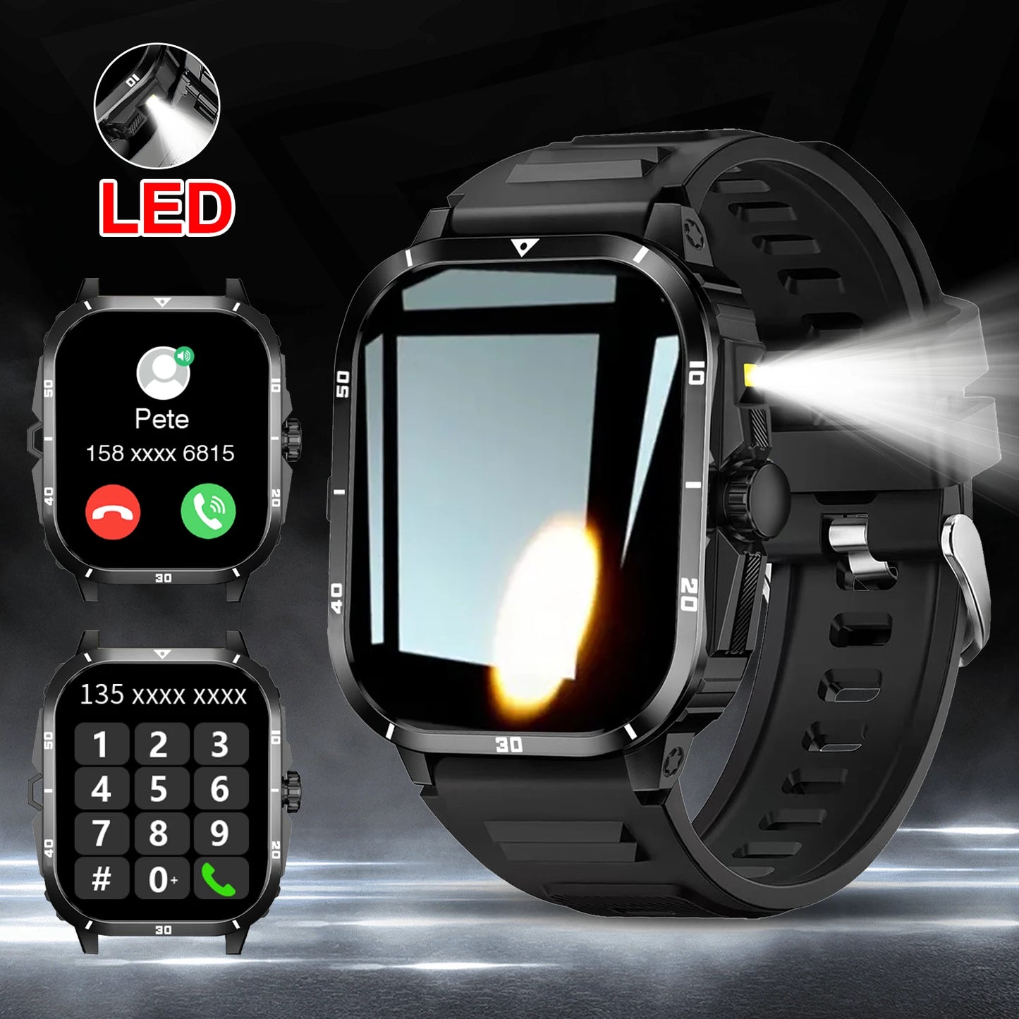 Smartwatch With Bluetooth Calling Touchscreen Unisex Compatible Android iPhone