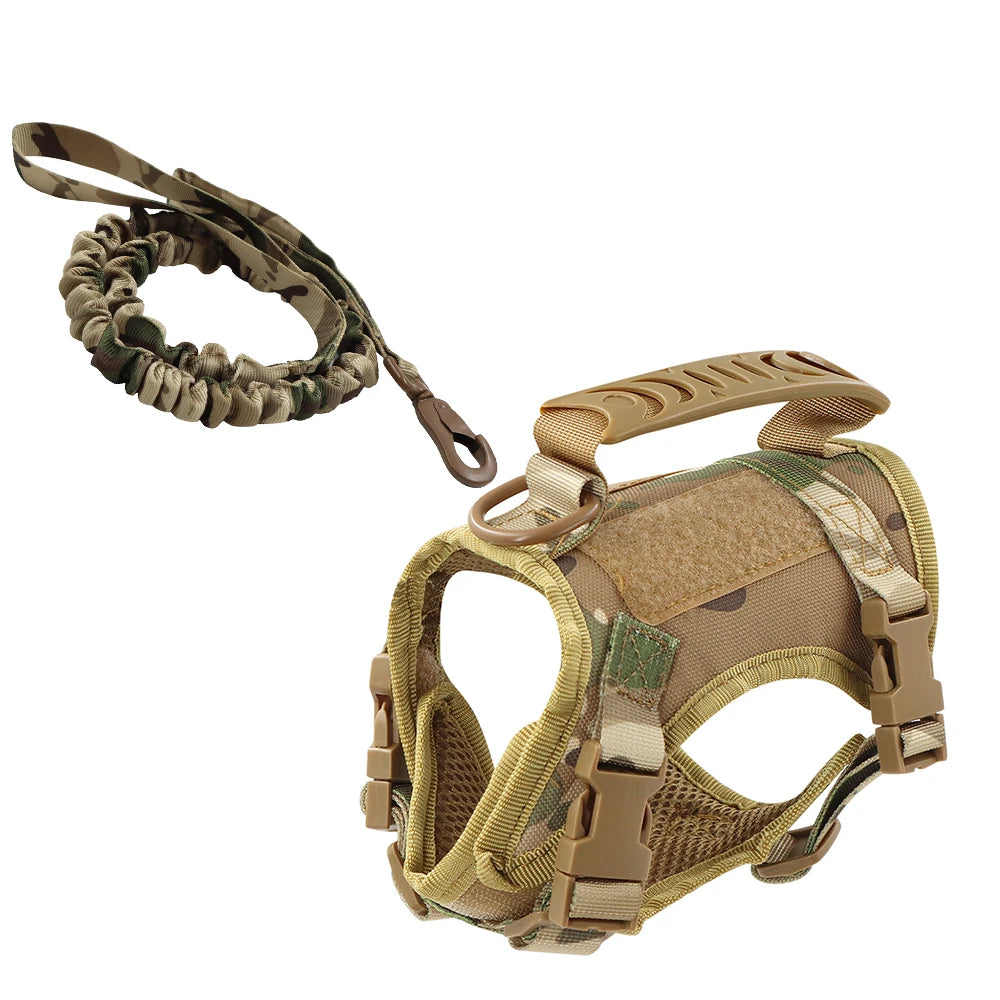 PETRAVEL Tactical Puppy Harness Leash Set For Small Dogs Cats