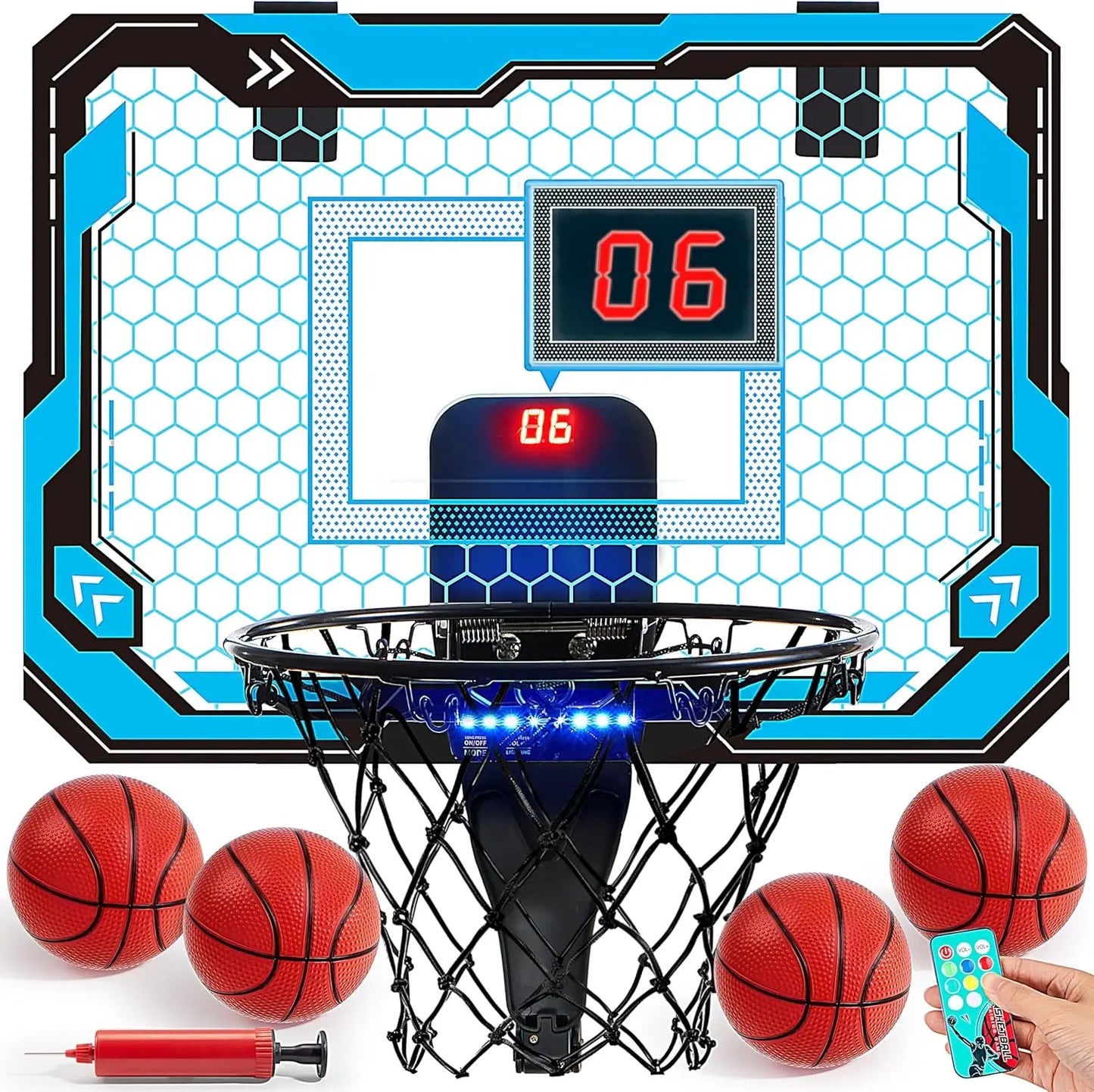 Joyfy Mini Indoor Basketball Hoop Over Door With LED Scoreboard
