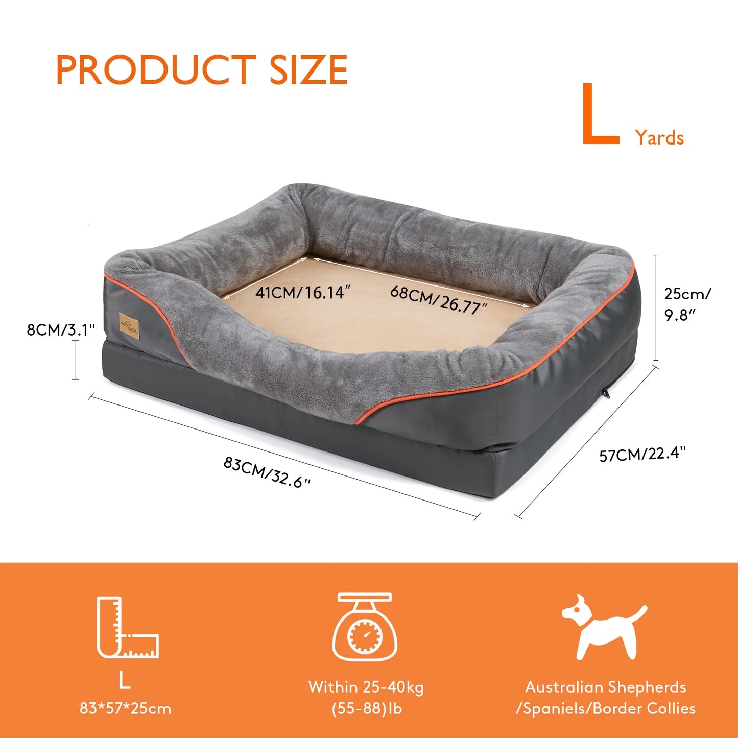 Bingopaw Jumbo Orthopedic Memory Foam Dog Bed With Waterproof Mattress