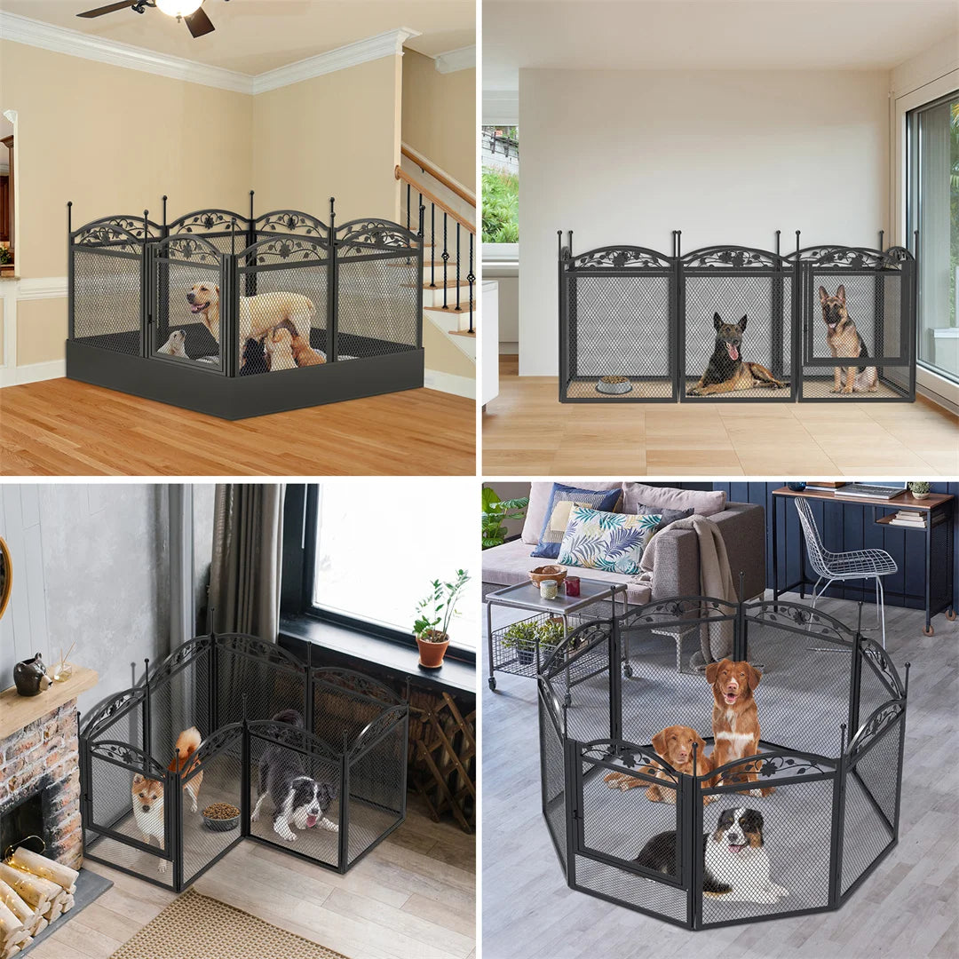 BINGOPAW Eight Panel Heavy Duty Dog Playpen With Waterproof Pad