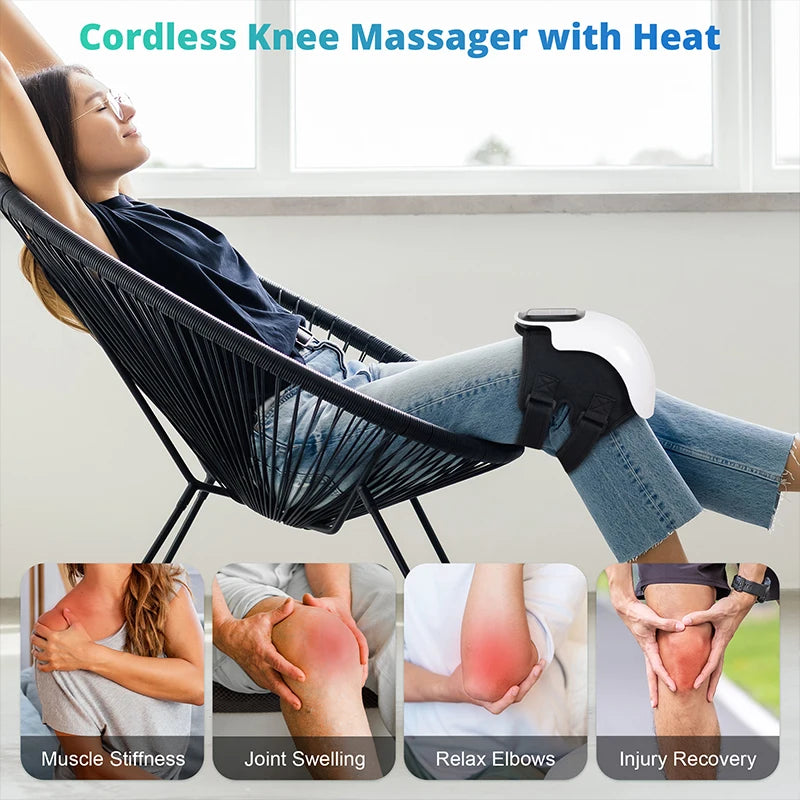 Medcursor Wireless Heating Knee Massager With Temperature Hot Compress