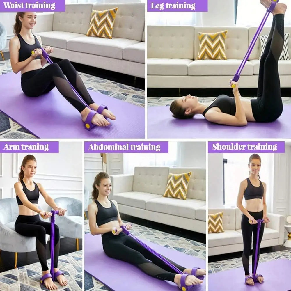 Resistance Band Set With Four Tubes For Full Body Workout