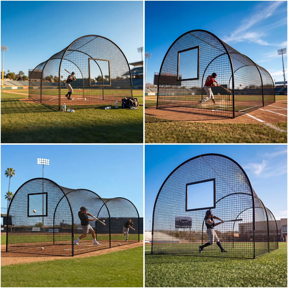 HiMISS Baseball Batting Cage With Frame And Net For Training
