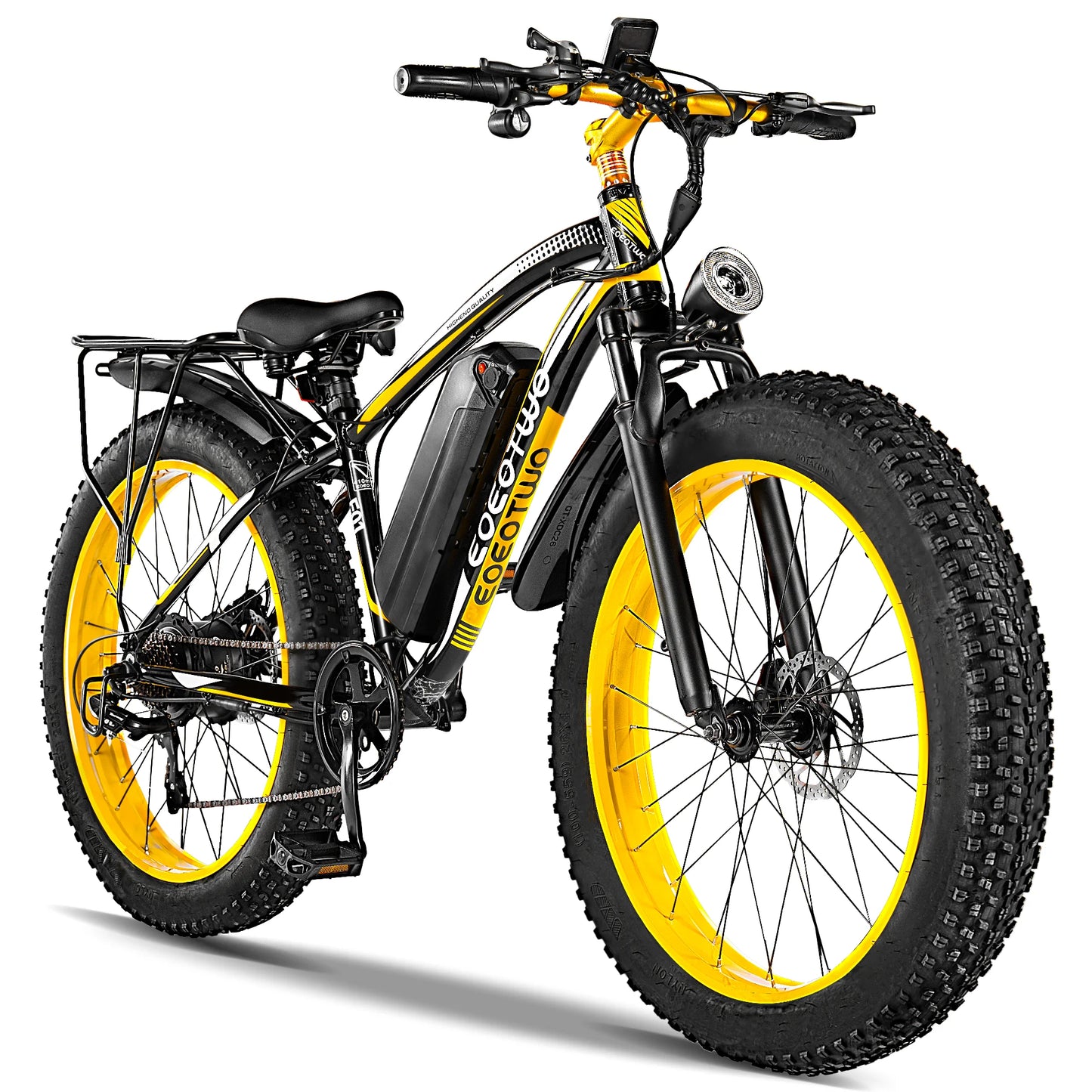 EOEOTWO Electric Fat Tire Mountain Ebike 1500W Peak 34MPH 390 Lb
