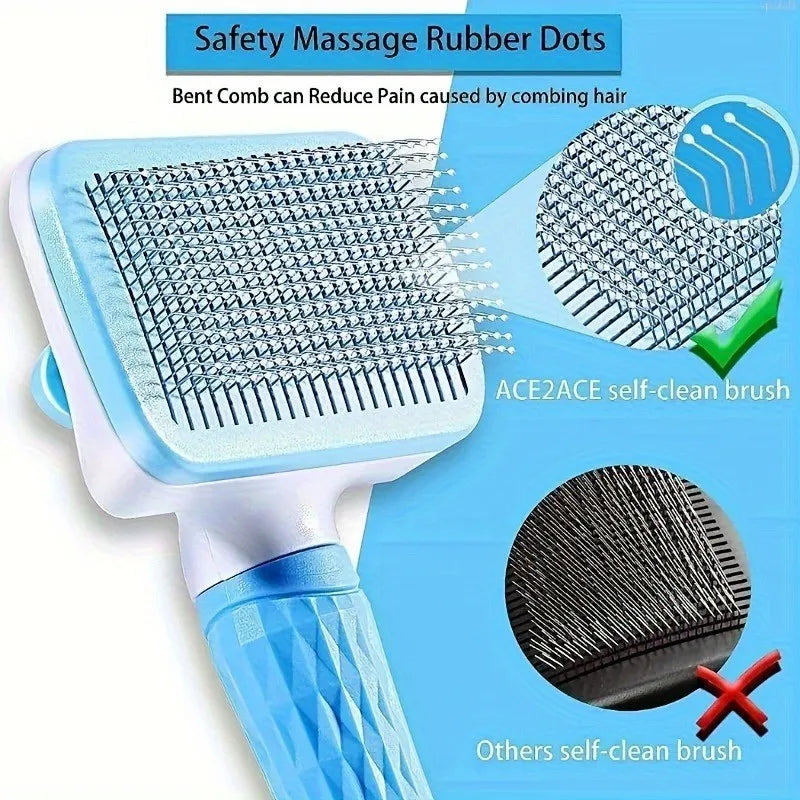 One Button Deshedding Brush for Dogs and Cats Easy Clean