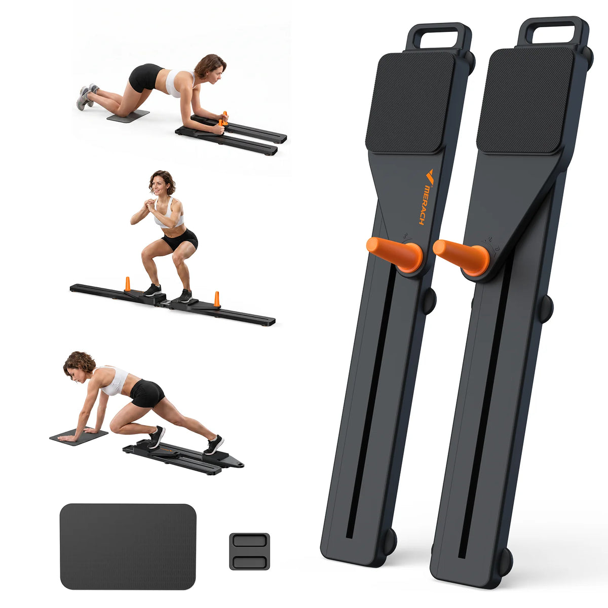 MERACH Foldable Pilates Reformer Board for Full Body Training