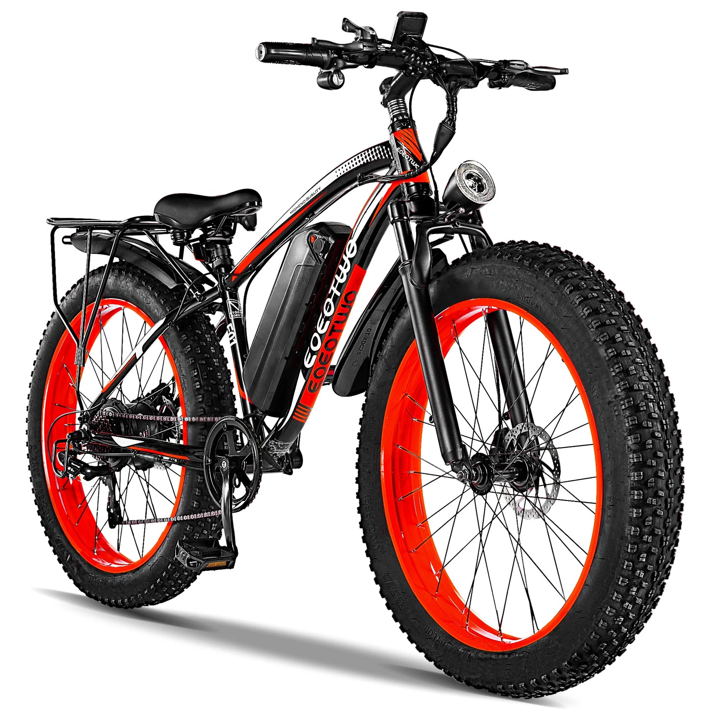 EOEOTWO Electric Fat Tire Mountain Ebike 1500W Peak 34MPH 390 Lb