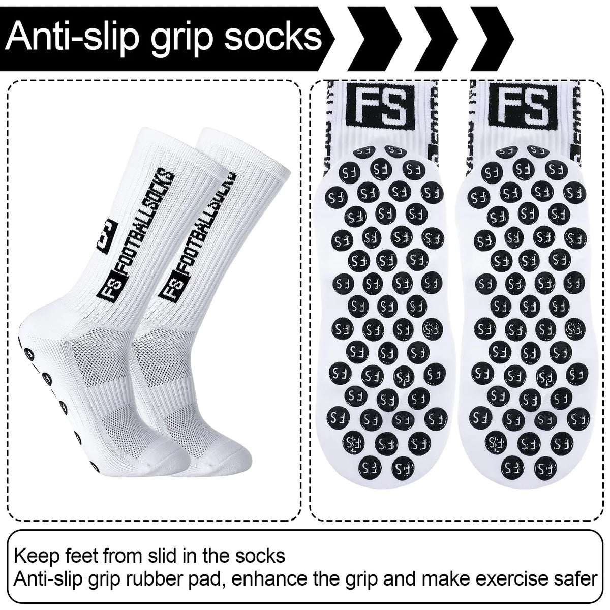 Athletic Grip Socks With Anti Slip Silicone Traction For Sports