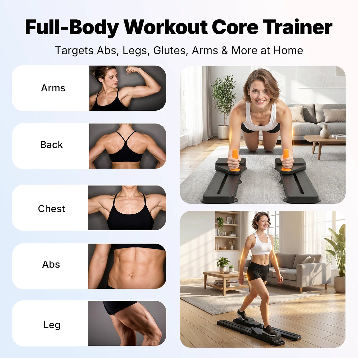 MERACH Foldable Pilates Reformer Board for Full Body Training