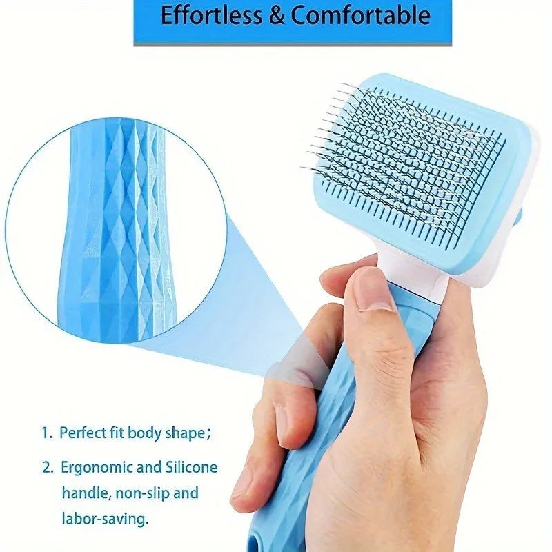 One Button Deshedding Brush for Dogs and Cats Easy Clean