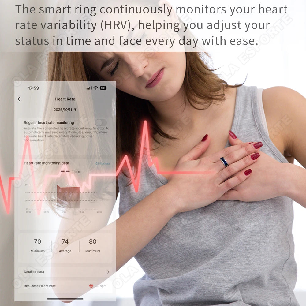 Smart Ring With LED Screen Caller ID And Fitness Features