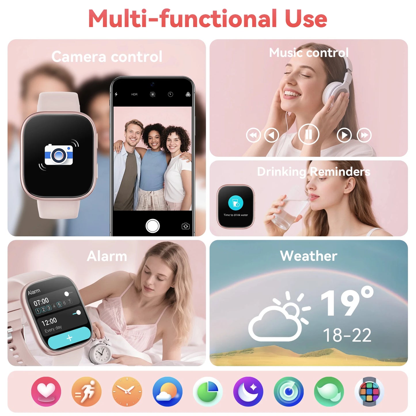 Smartwatch With Bluetooth Calling Over 100 Sports Modes Heart Rate