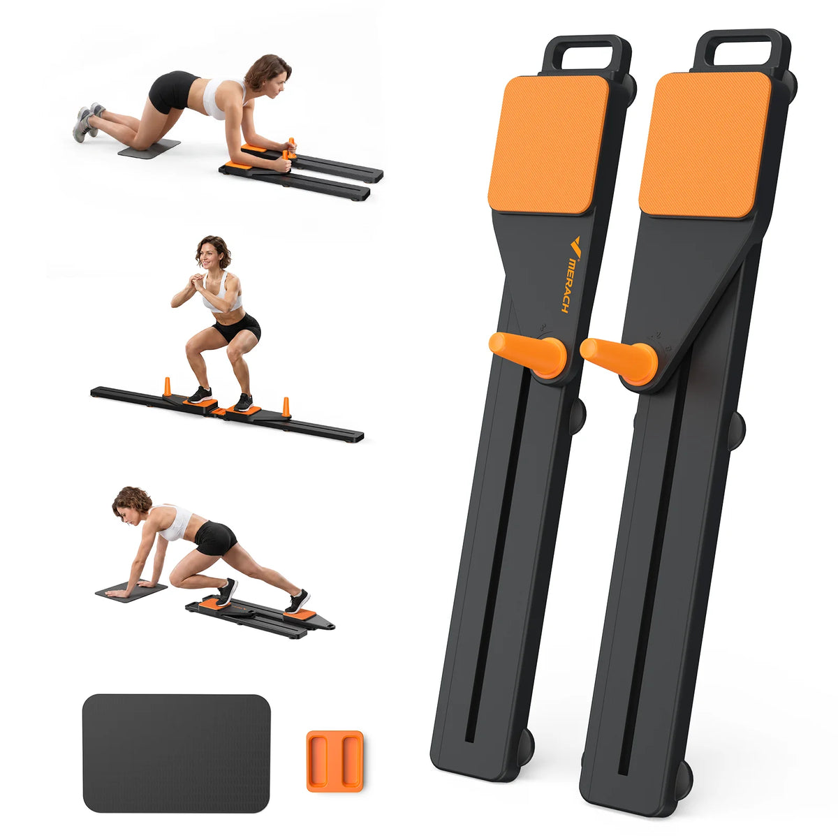 MERACH Foldable Pilates Reformer Board for Full Body Training