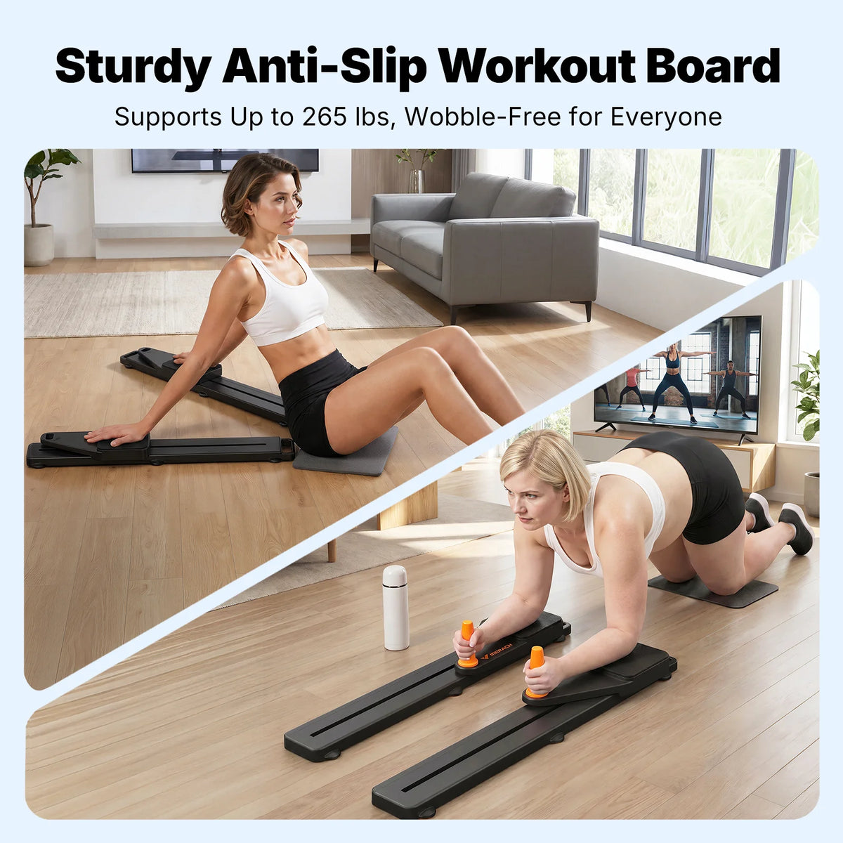 MERACH Foldable Pilates Reformer Board for Full Body Training