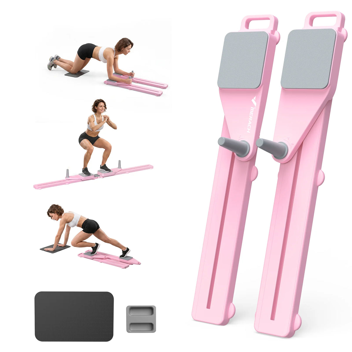 MERACH Foldable Pilates Reformer Board for Full Body Training