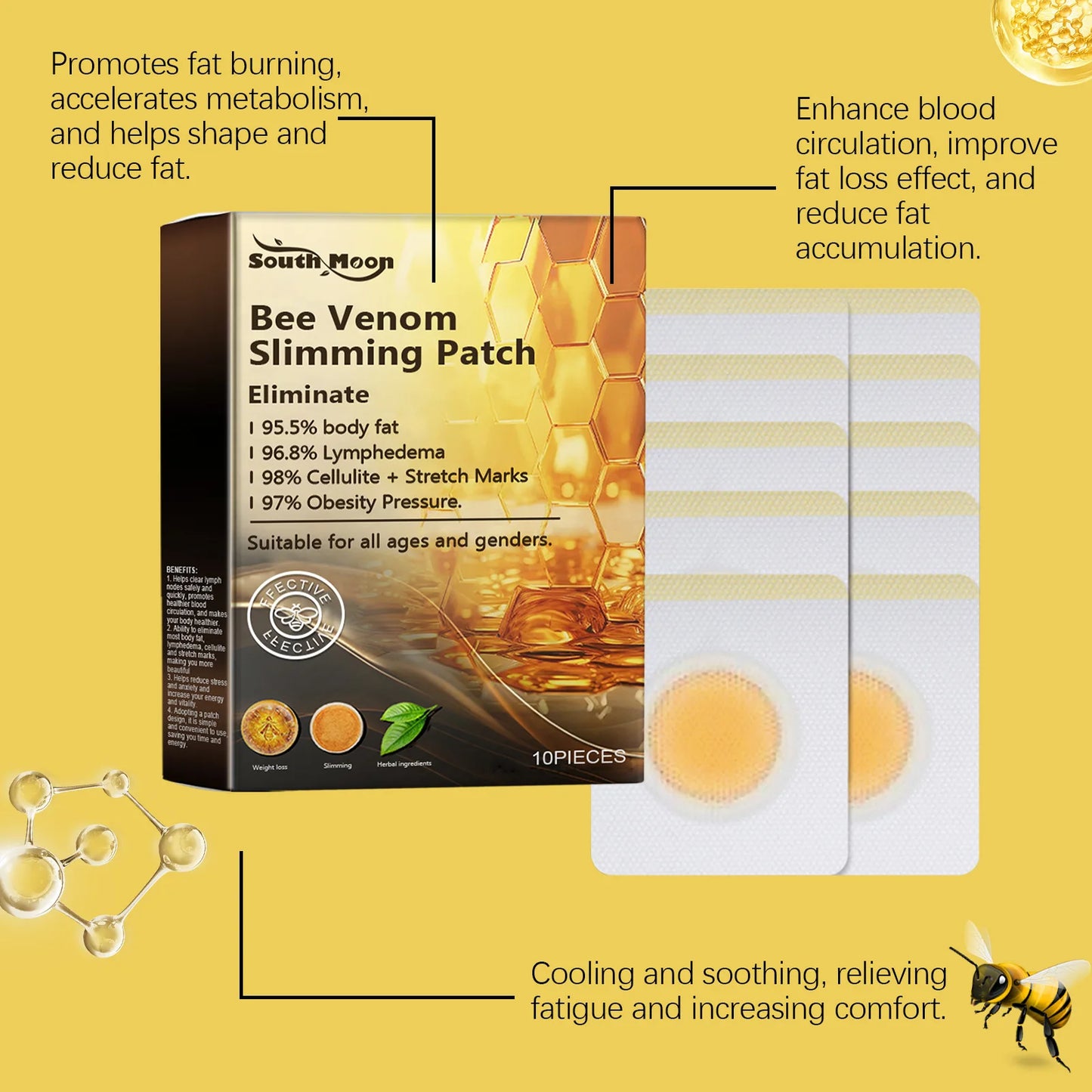 South Moon Bee Venom Body Shaping Patches For Detox