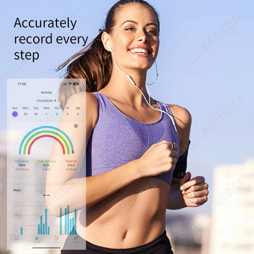 Smart Ring With LED Screen Caller ID And Fitness Features