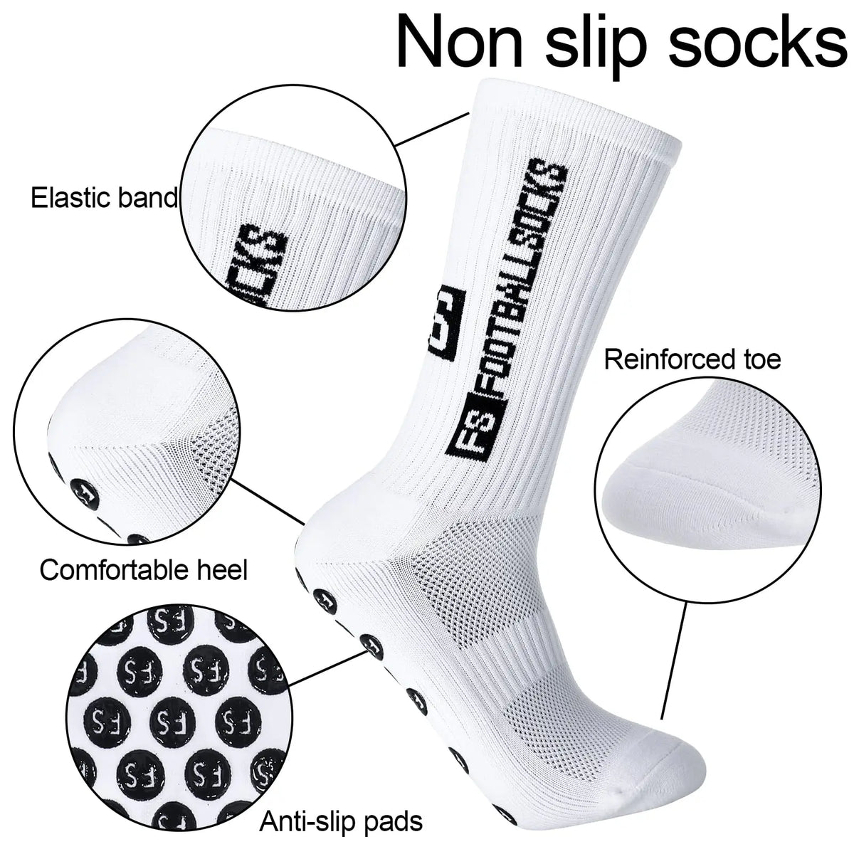 Athletic Grip Socks With Anti Slip Silicone Traction For Sports