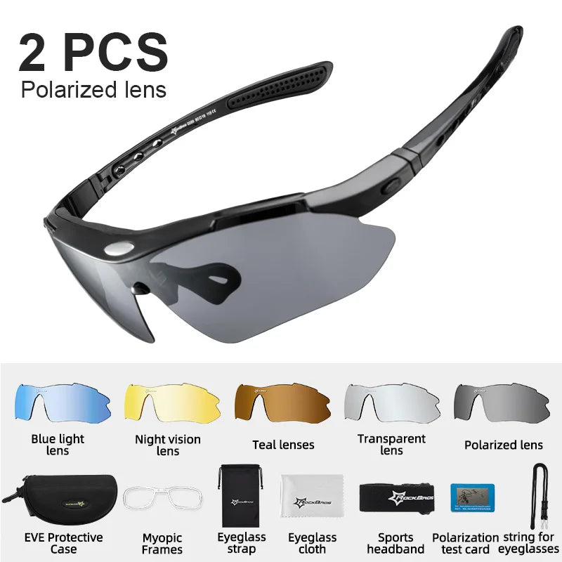 ROCKBROS Polarized Cycling Glasses UV400 Eyewear For Men Women