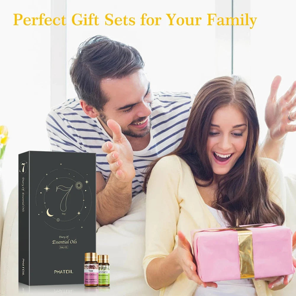 PHATOIL Pure Essential Oils Gift Box for Diffuser and Spa