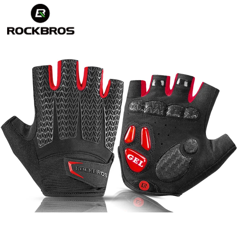 ROCKBROS Half Finger Cycling Gloves Anti Slip Gel Pad Breathable