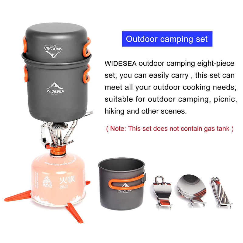 Widesea Camping Cookware Set Portable Aluminum Pot And Cup Kit