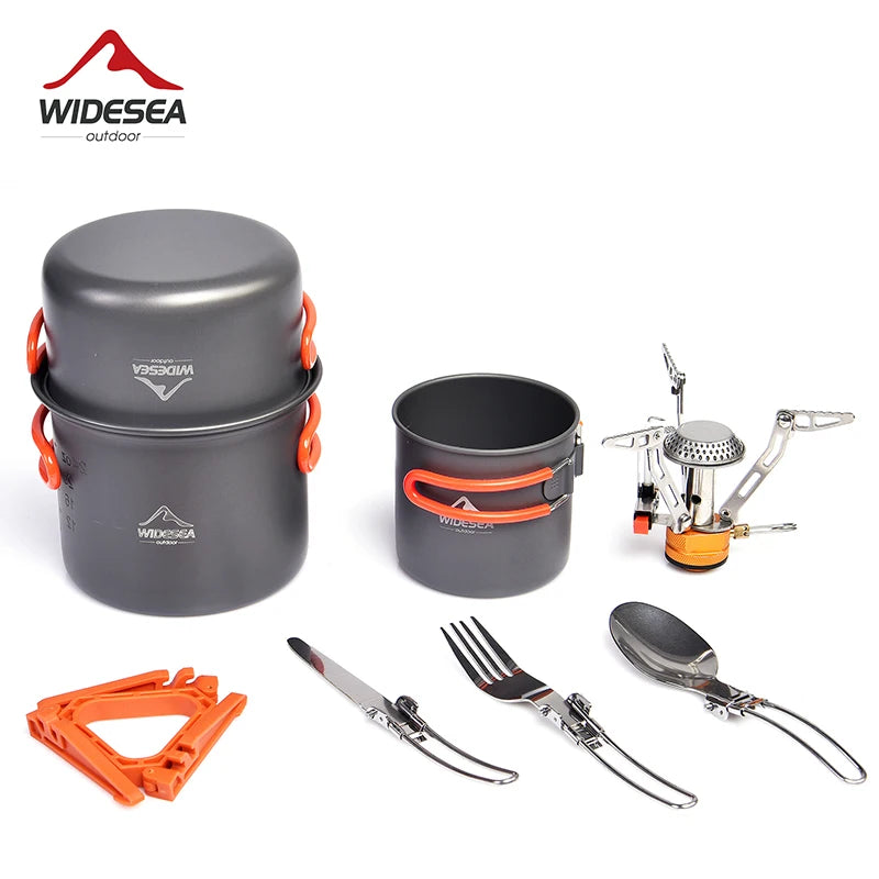 Widesea Camping Cookware Set Portable Aluminum Pot And Cup Kit