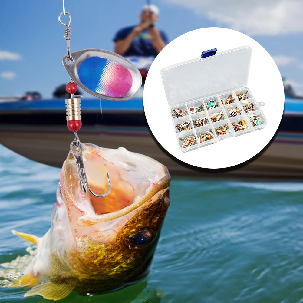 JOCESTYLE Metal Spoon Spinner Lure With Treble Hooks