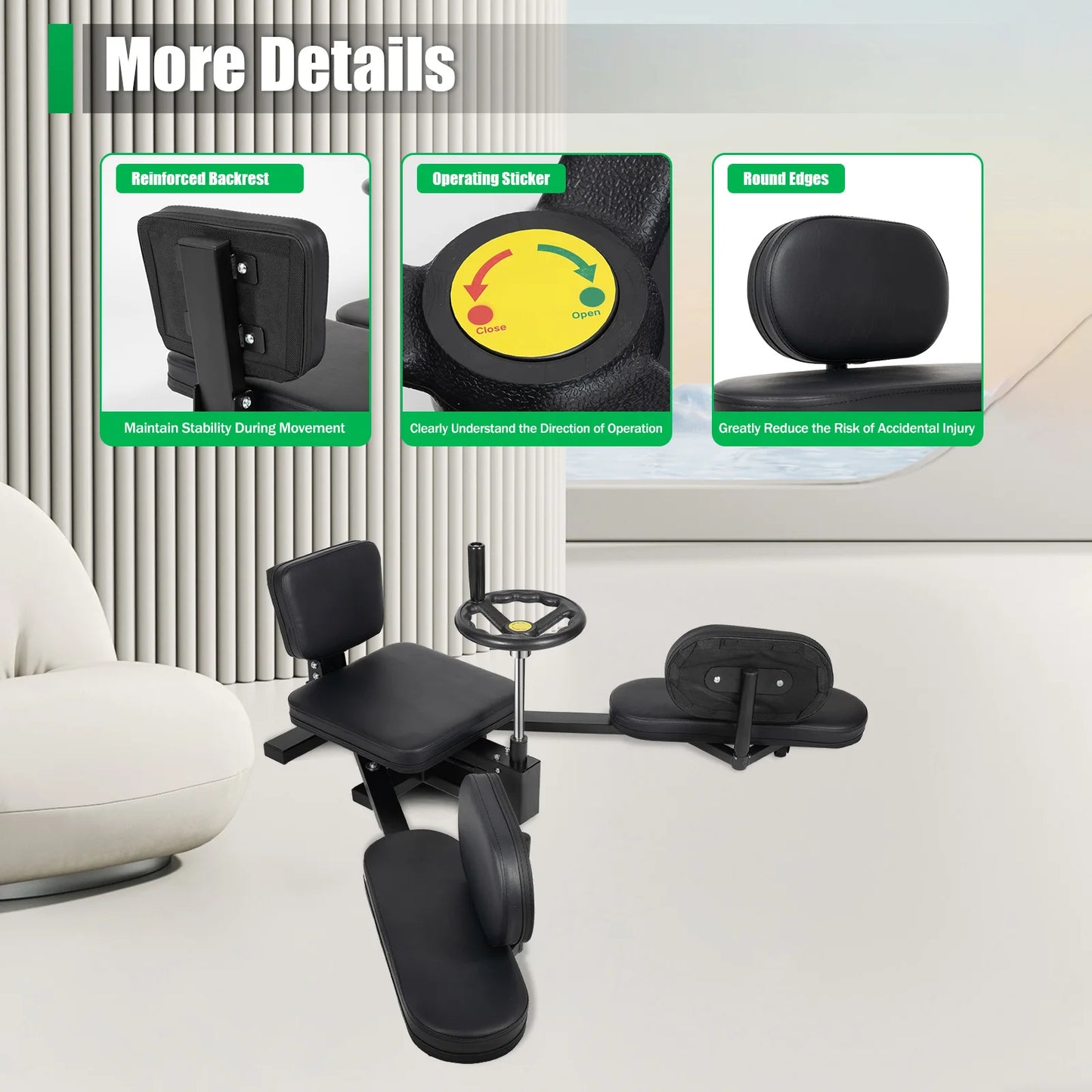 Leg Stretcher Machine 180 Degree Split Trainer With Backrest
