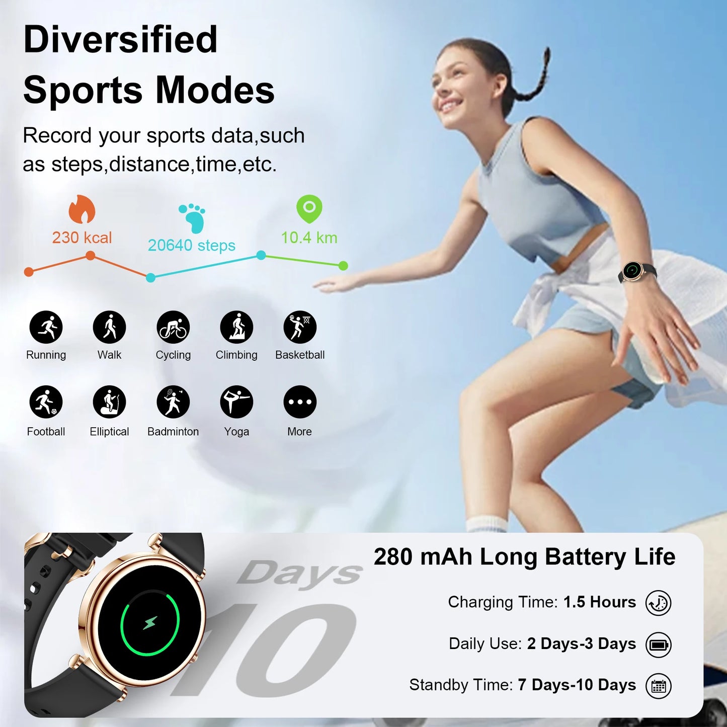 INNOFOVO Smart Watch With Wireless Calls For iPhone And Android Sport Modes