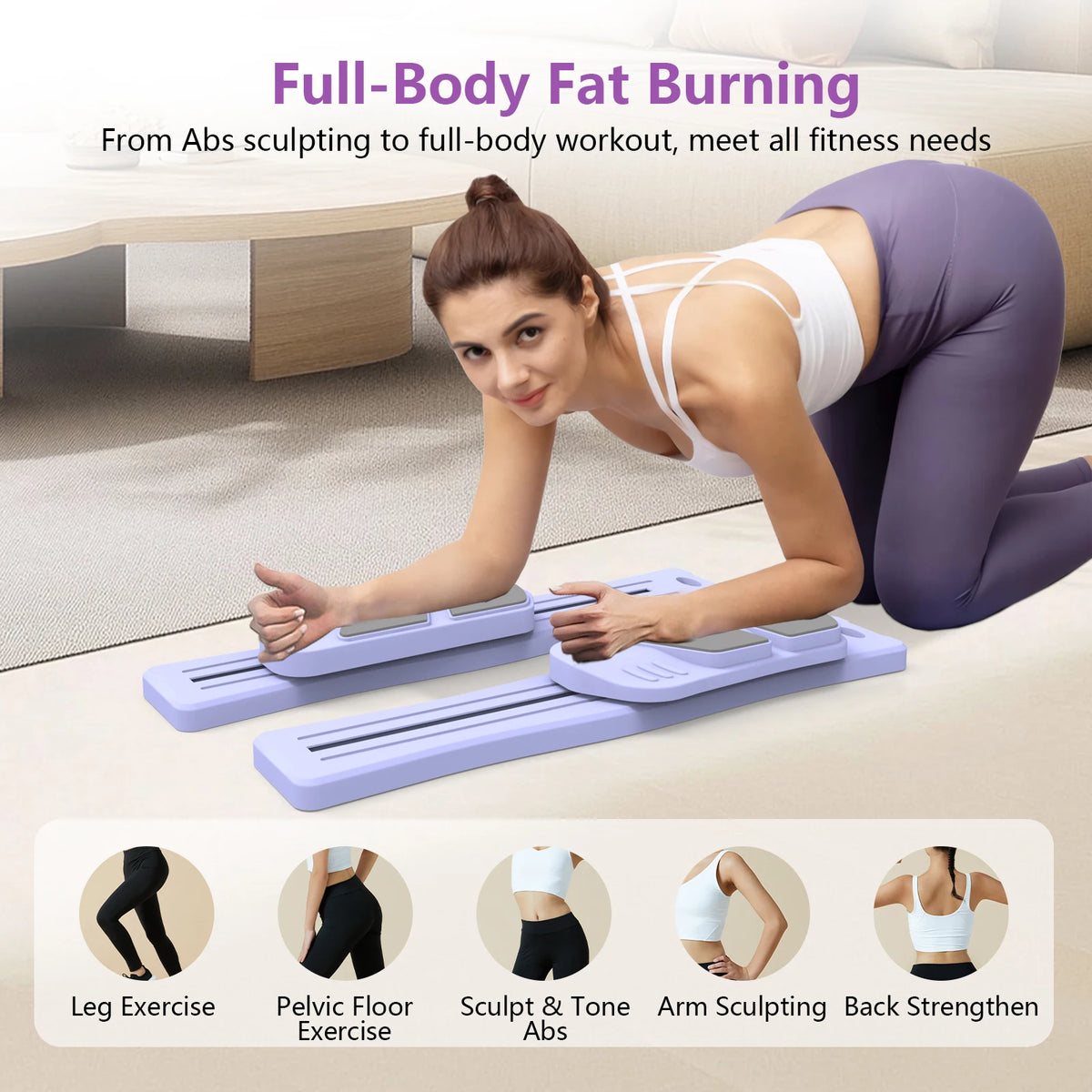WSUEL Multifunctional Pilates Reformer Board for Full Body Home Workouts