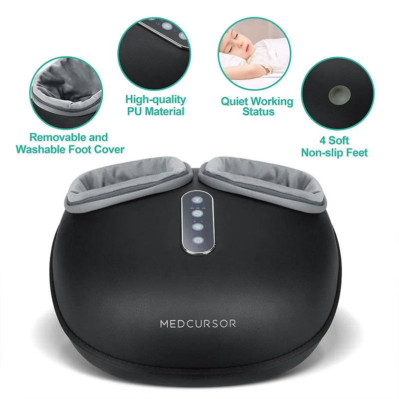 Medcursor Foot Massager With Heating Therapy Shiatsu Kneading Electric