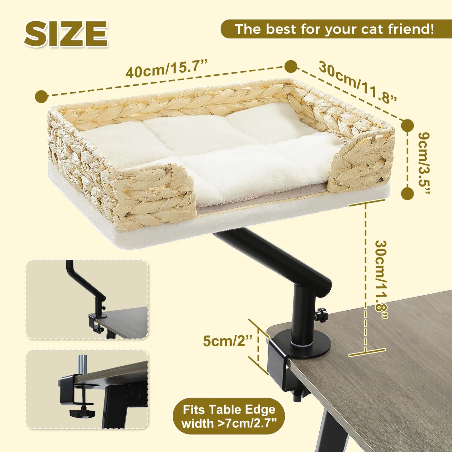 PAWZ Road Cat Desk Bed 360 Degree Rotatable Stand Hammock for Tables