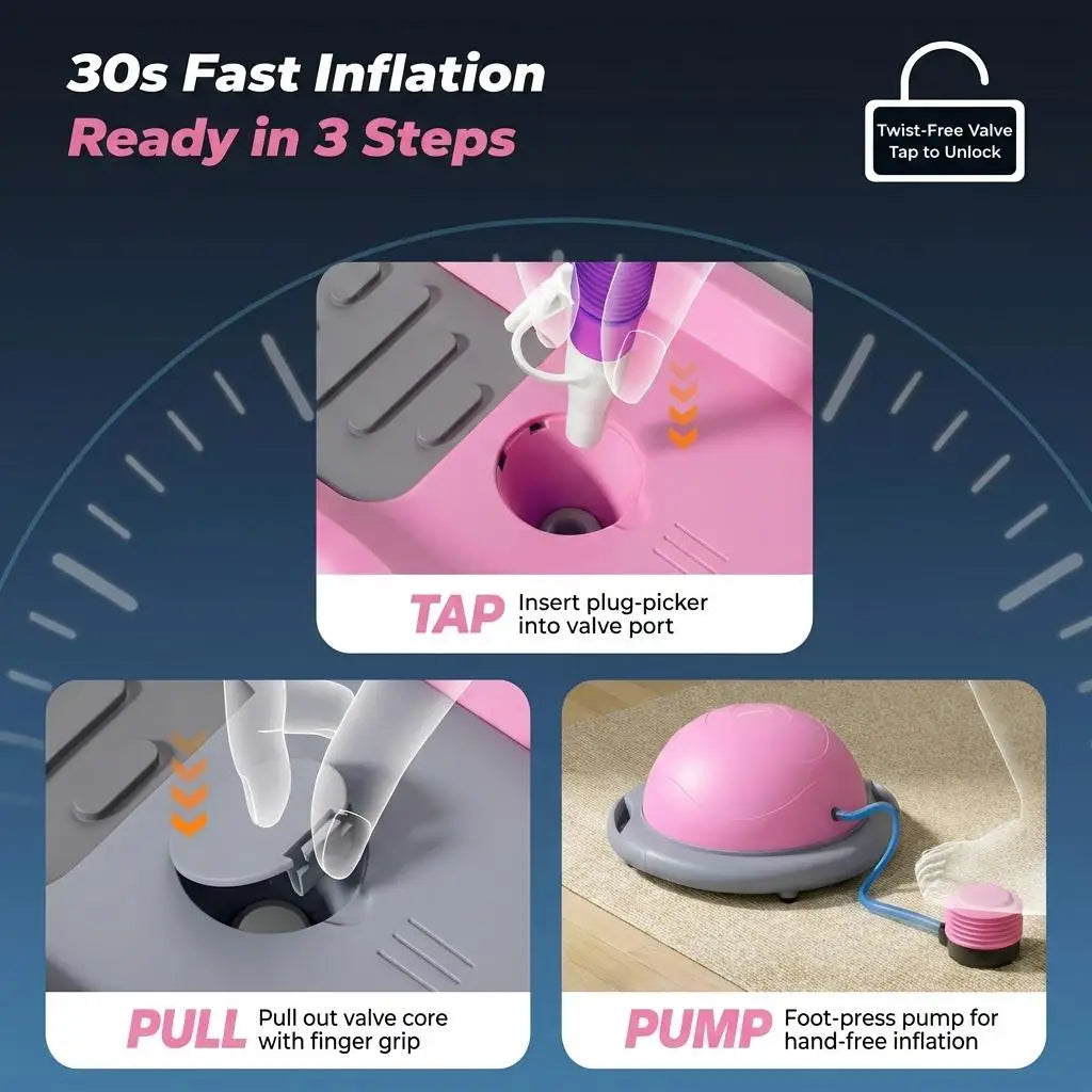 Inflatable Balance Ball Trainer for Yoga Pilates and Core Fitness