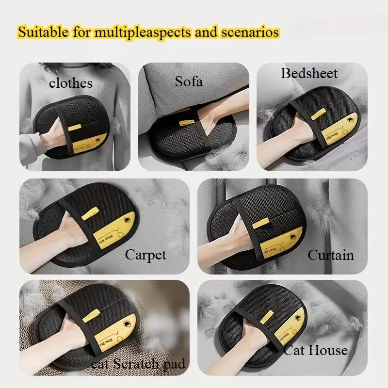 Double-Sided Pet Hair Removal Grooming Gloves for Cats and Dogs