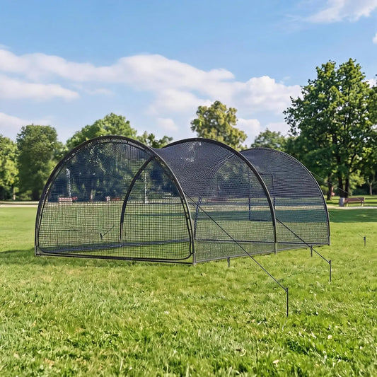 Portable Baseball Batting Cage With Pitching Machine Access Door