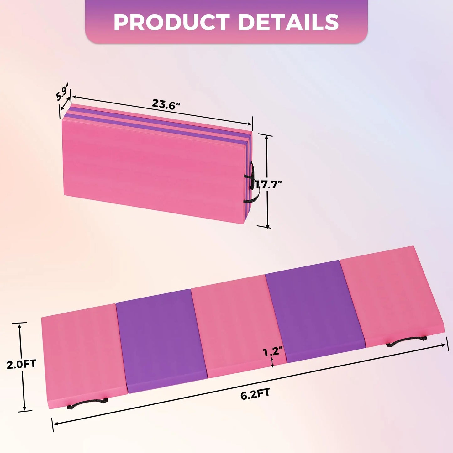 HiMISS Gymnastics Mat 4-5 Fold Cushions Home Yoga Pilates