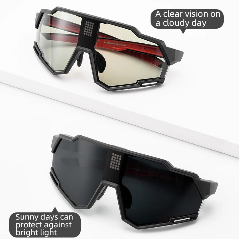 ROCKBROS Photochromic Polarized Cycling Glasses UV400 Eyewear