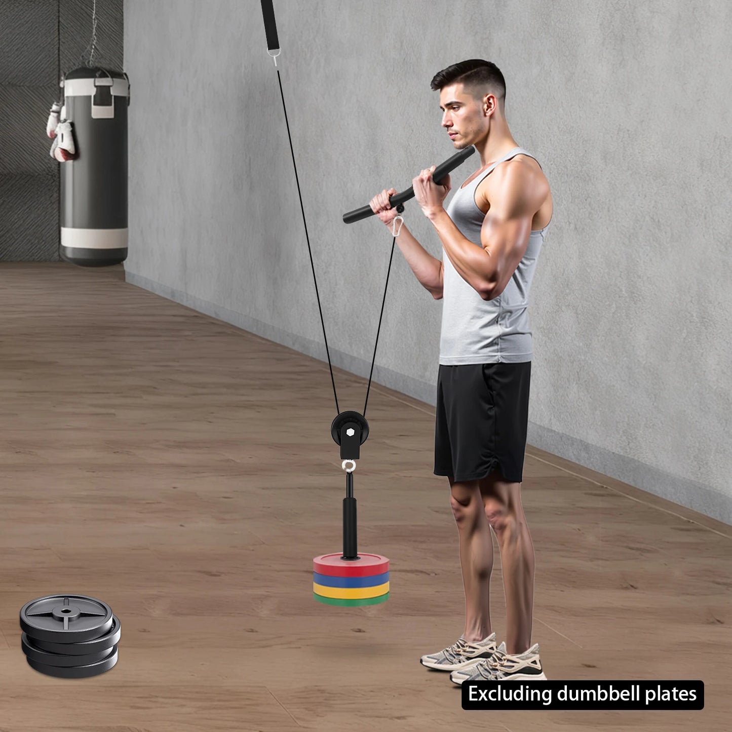 Gym Pulley System For Lat Pulldown And Cable Weight Training