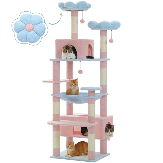 Petepla 184cm Luxury Cat Tree Tower With Hammock