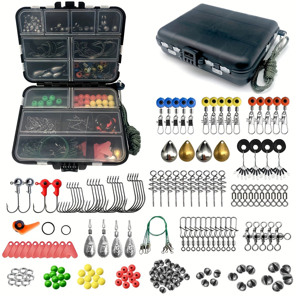 187 Piece Ultimate Fishing Kit With Tackle Box And Hooks