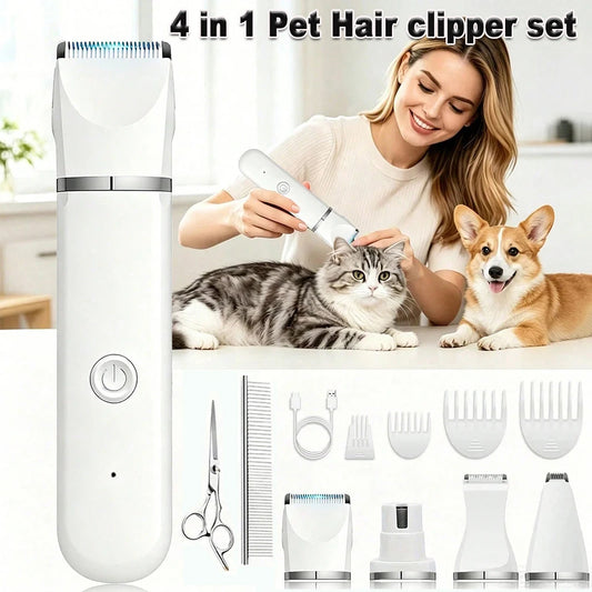 SHUYU 4 in 1 Pet Hair Clipper Grooming Trimmer Kit