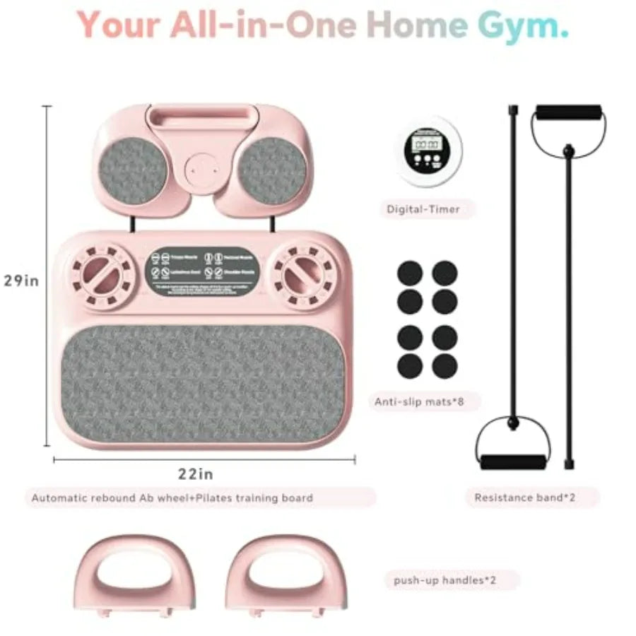 6-in-1 Pilates Reformer Board for Full Body Home Workouts