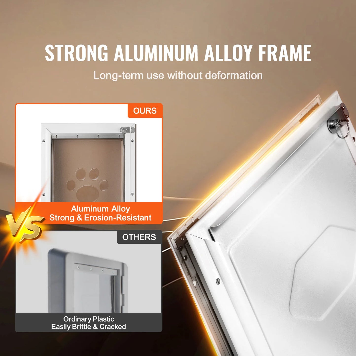 Pet Door With Aluminum Frame Locking Flap System Weatherproof